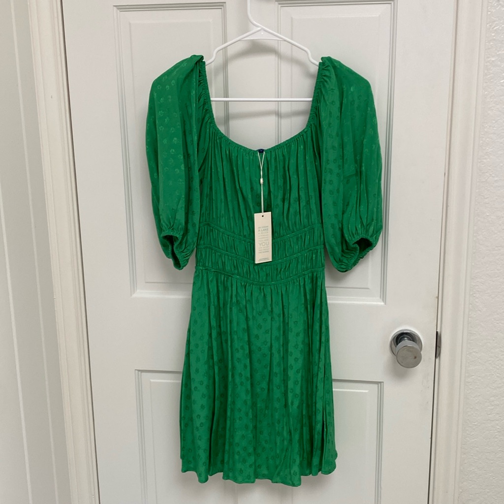 Kelly Green Corsica Mini Dress Small Shore Brand